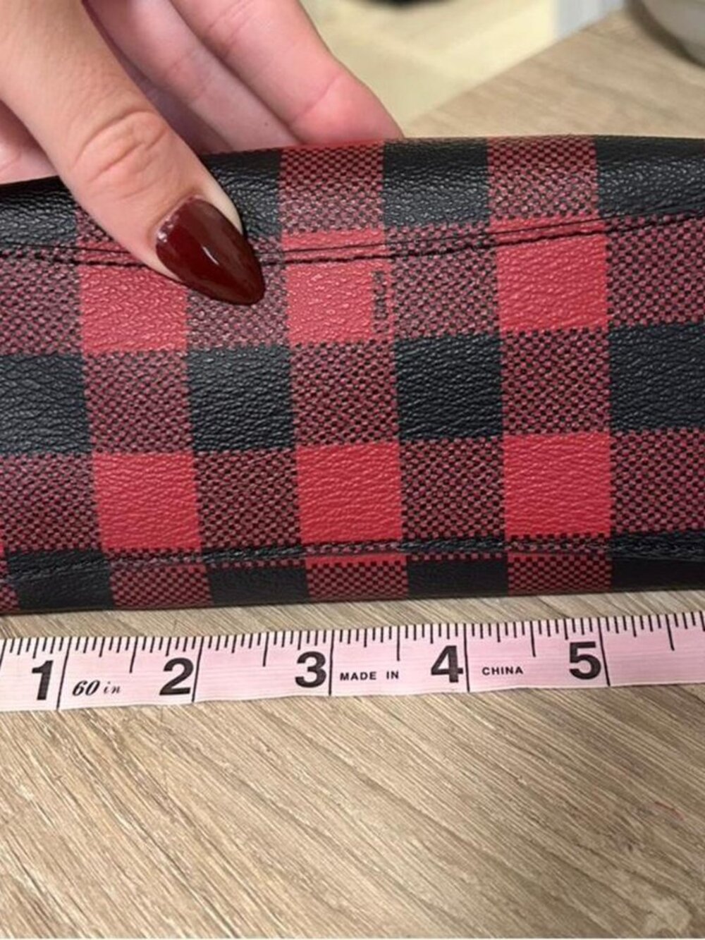 Authentic Coach Monogram Plaid Red & Black Logo Mini Zipper Bag 🍸 - Picture 5 of 7